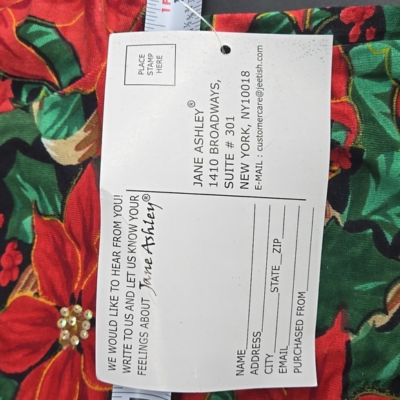 NEW Jane Ashley Top Holiday Poinsetta Medium - Picture 8 of 8